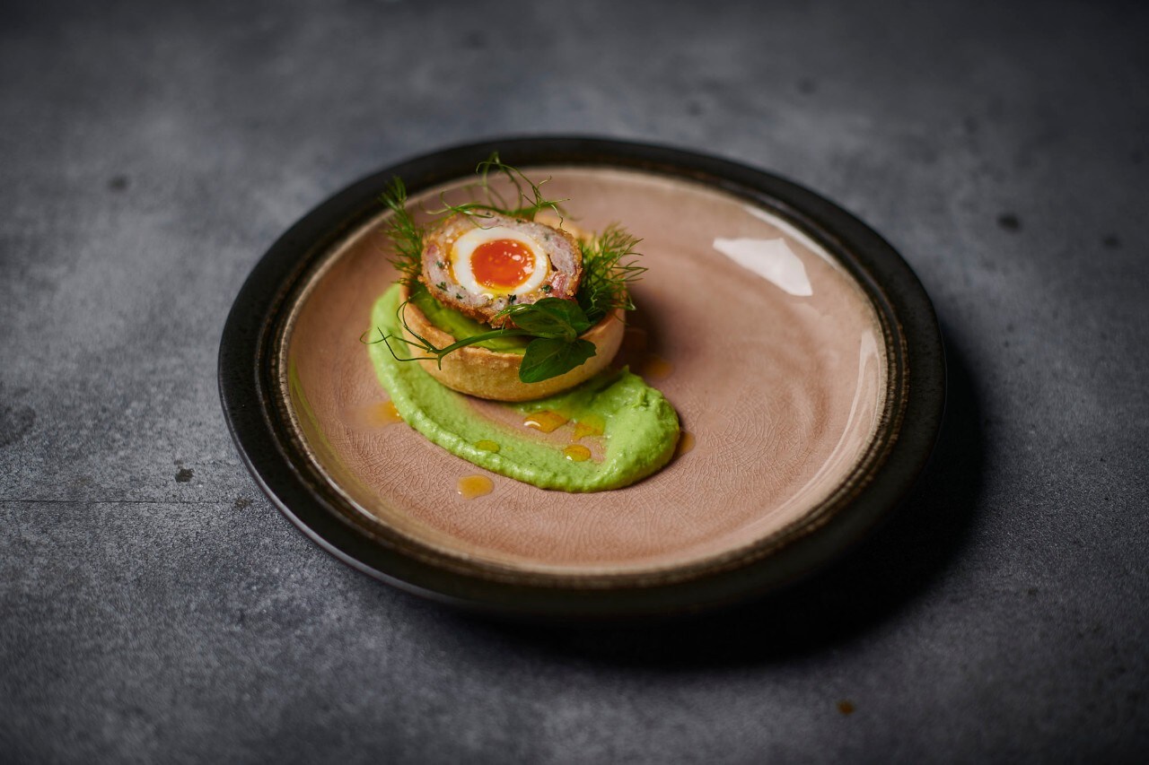 Pea and Smoked Ham Hough Tartlet by Gary Maclean