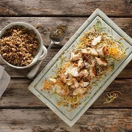 Roast Teriyaki salmon and ancient grain salad Roast Teriyaki salmon and ancient grain salad