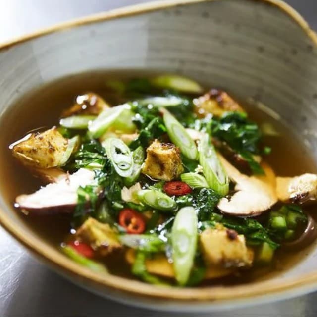 Roasted Thai spiced tofu broth
