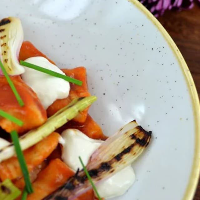 Sweet potato gnocchi with goat cheese