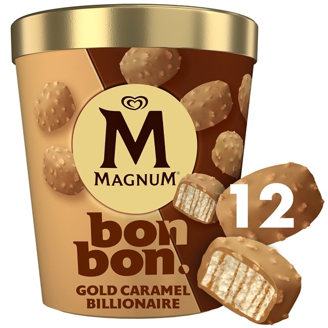 Magnum Bon Bon Gold Caramel Billionaire Ice Cream Frozen Snack 204 ML - 