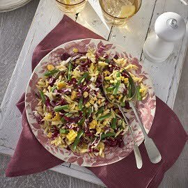 Orzo pasta, radicchio, grilled corn, green bean salad with a sweet COLMAN'S mustard dressing Orzo pasta, radicchio, grilled corn, green bean salad with a sweet COLMAN'S mustard dressing