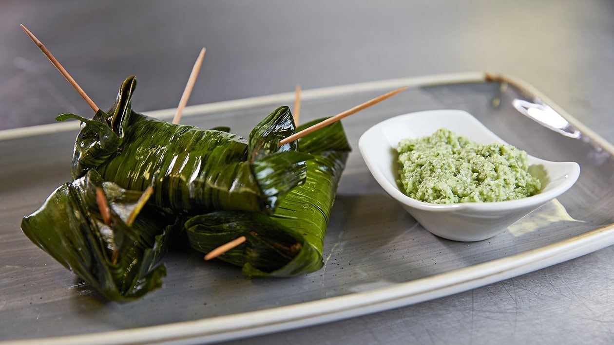 Pandan chicken with green Thai coconut chutney – recipe Pandan chicken with green Thai coconut chutney – recipe