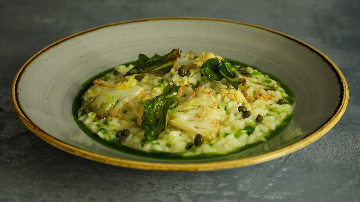 Roasted cauliflower, caper & lemon risotto – recipe