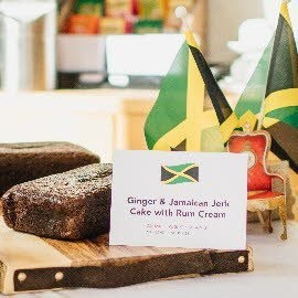 Ginger and Jamaican Jerk Cake with Rum cream