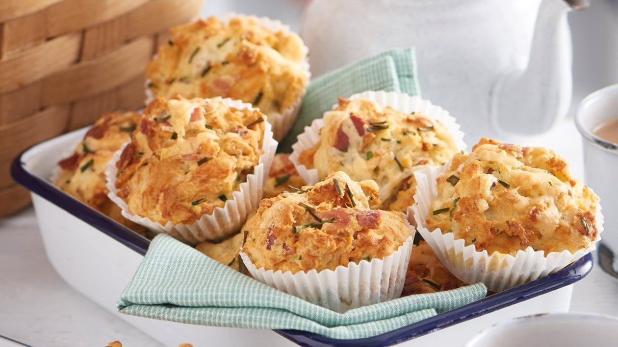 Smoked bacon and chive mini muffin – recipe Smoked bacon and chive mini muffin – recipe