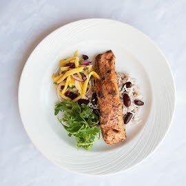 Sticky Jerk Salmon with a Mango Salsa Sticky Jerk Salmon with a Mango Salsa