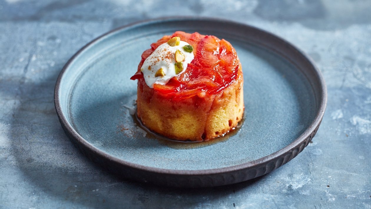 Polenta Plum Upside Down Cake – recipe