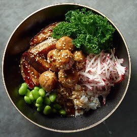 Donburi - Sticky Teriyaki Meatballs Donburi - Sticky Teriyaki Meatballs