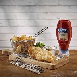 Fish and Chips with crushed peas