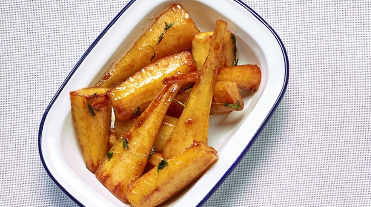 Honey roasted Parsnip and Parsley root – recipe