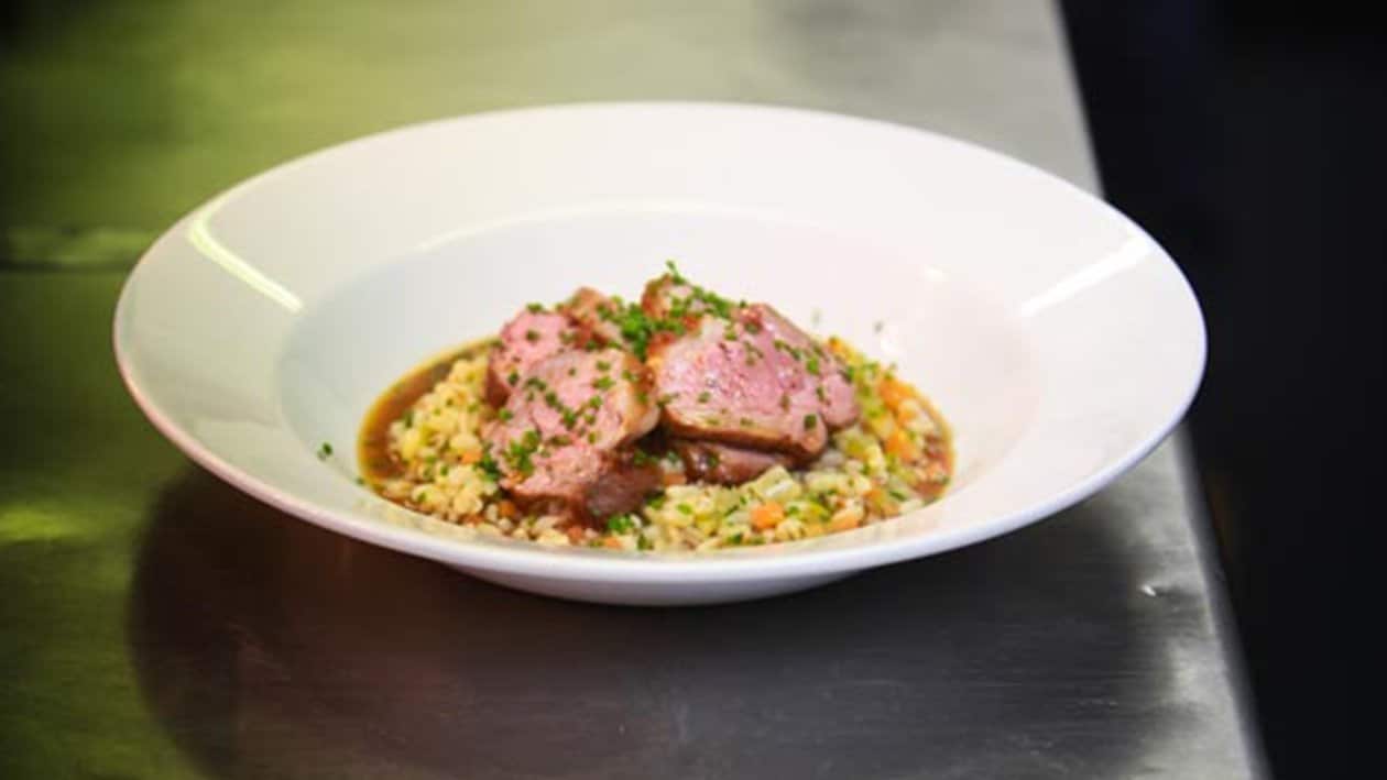 Roasted lamb neck with a spelt stew – recipe Roasted lamb neck with a spelt stew – recipe