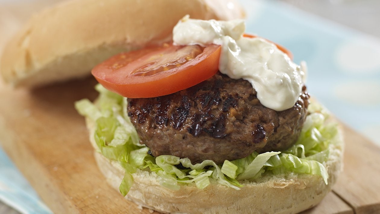 Short rib and steak burger with COLMAN'S horseradish – recipe