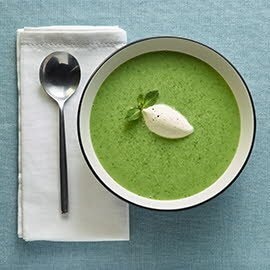 Leek, spinach, pea and mint soup Leek, spinach, pea and mint soup