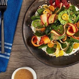 Charred Heritage Carrot Salad, Kumquat, 'cream 'cheese', Za'atar dressing Charred Heritage Carrot Salad, Kumquat, 'cream 'cheese', Za'atar dressing