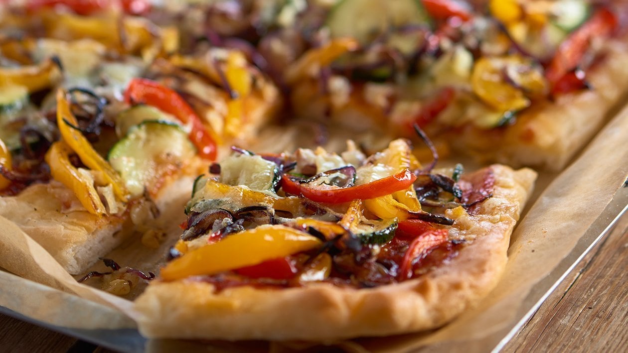Roasted vegetable pizza – recipe