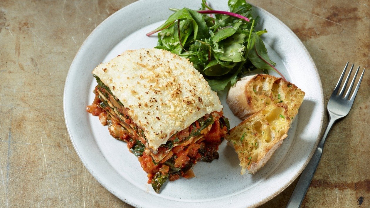 Spinach, Squash & Aubergine Lasagne – recipe