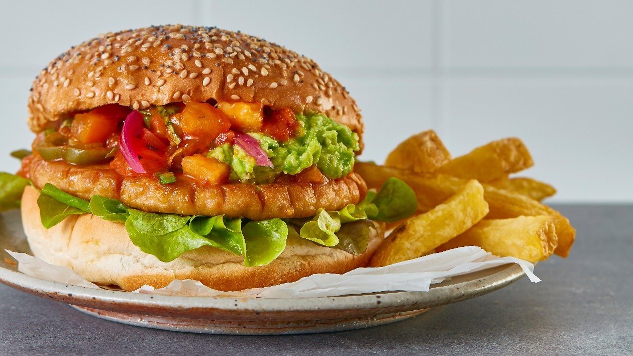 The Vegetarian Butcher NoChicken Mexican Burger – recipe The Vegetarian Butcher NoChicken Mexican Burger – recipe
