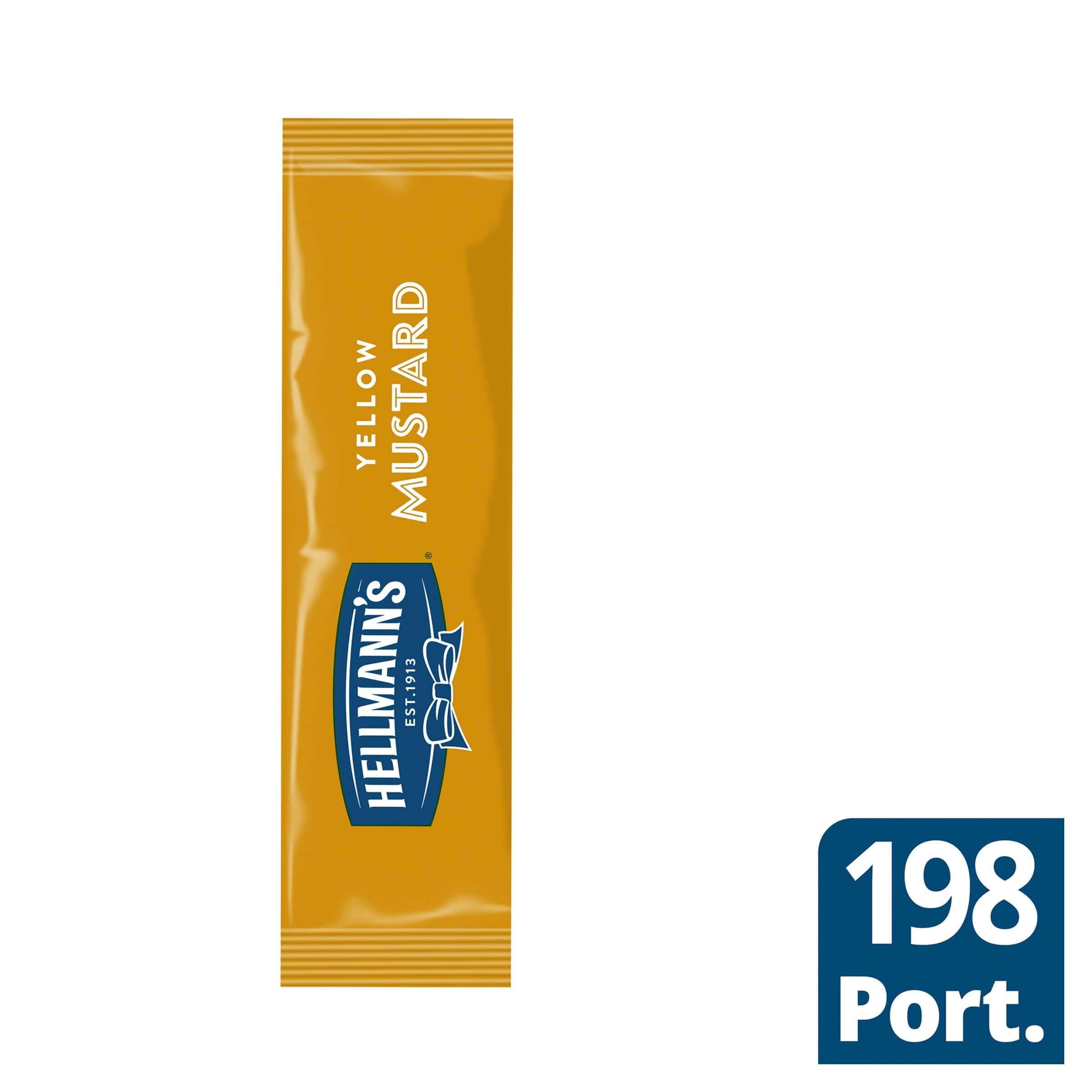 Hellmann's Mustard Portion Packs 198 x 10ml - 