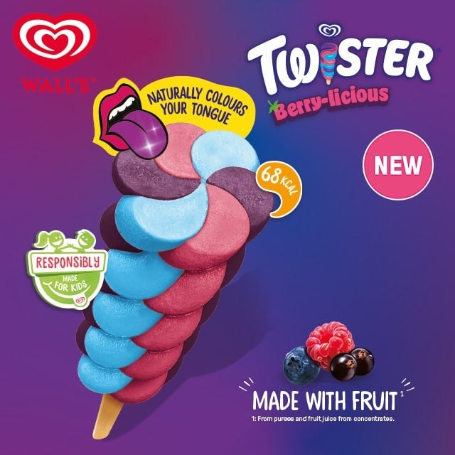 Introducing our first ever naturally Tongue-colouring lolly, The NEW Twister Berrylicious
