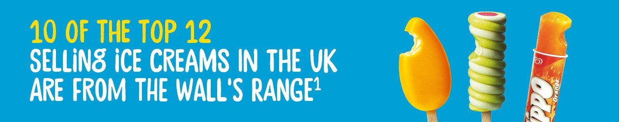 Fact: 10 of the top 12 selling ice creams in the UK are from the Wall’s range Fact: 10 of the top 12 selling ice creams in the UK are from the Wall’s range